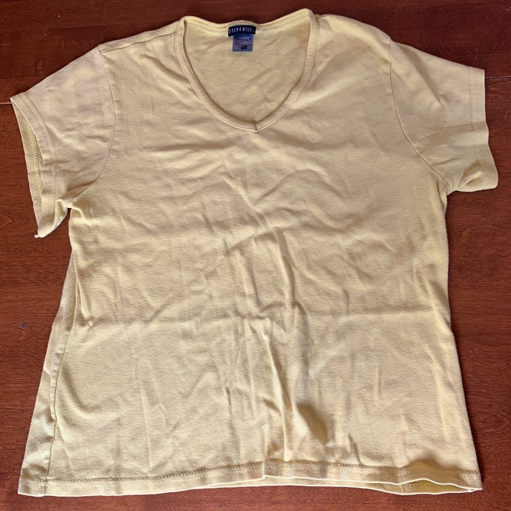 YELLOW Silver For Her by Hanes V-neck T-Shirt